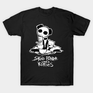 Skull Panda Loves Kitties T-Shirt